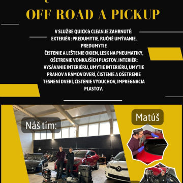 Quick&Clean -Off road a pickup –  Mercedes GL, Range Rover...